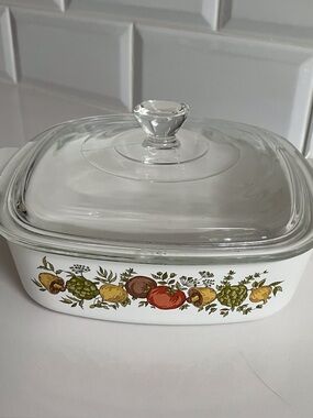 Corning Ware Spice Of Life Pattern 1L A-1- B Casserole Dish with  Glass Lid